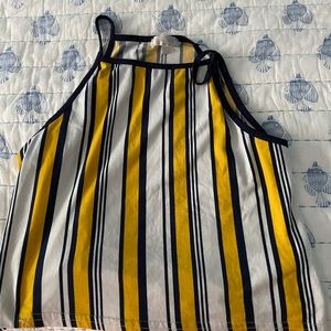 yellow and blue halter top